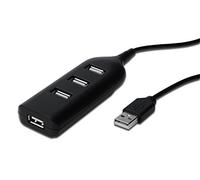 DIGITUS USB hub - 4 ports - High-Speed USB 2.0-480 MBit/s - USB power supply - Black