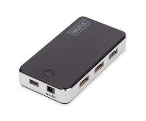 DIGITUS USB-Hub - 7 Ports - USB 2.0 - 7x USB-A - 480 Mbit/s - 1x USB-B mini - in