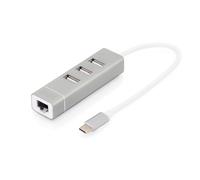 Digitus Usb C+ethernet Hub Grey