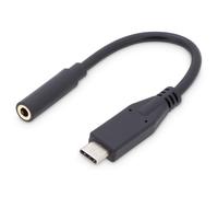 DIGITUS USB 3.2 Gen1 adapter cable - 0.2 m - USB C (male) to 3.5 mm jack (female) - 5 Gbit/s - USB adapter - black