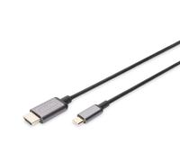 DIGITUS USB 3.2 Gen1 video cable - 1.8 m - USB-C to HDMI - UHD 4k 30 Hz - HDMI 1.4, HDCP 2.0 - ARC, CEC, EDID - 5 Gbit/s - Plug and Play - Black