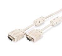 DIGITUS AK-310103-050-E 5.0m HD15 Male - HD15 Male VGA Monitor Connection Cable with Ferrite - Beige