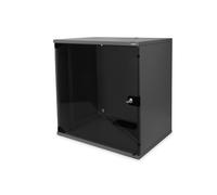 DIGITUS network cabinet - 19-inch rack 12 U - Unassembled - Wall mounting - 400 mm depth - Load capacity 60 kg - Glass door - SOHO series - Black