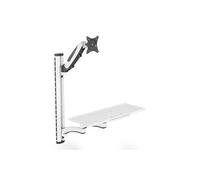 Digitus Standing/sitting workstation - Monitor mount & shelf - Wall mounting - 1x gas pressure spring 1x double articulated arm - 1 monitor - Up to 27 inch - VESA 75x75, 100x100 - Black