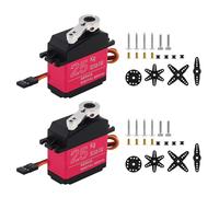 DiGiYes 2 Pack 25KG High Torque Digital Servo Full Metal Gear with 25T Servo Horn for 1/8, 1/10, 1/12 RC Car Robot Control Angle 180° (25KG Control Angle 180°)