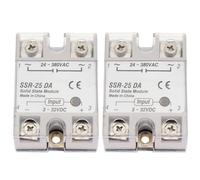 DiGiYes 2Pcs SSR-25 DA 25A DC 3-32V to AC 24-380V Single Phase Solid State Relay