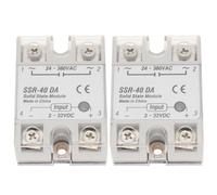DiGiYes 2Pcs SSR-40 DA 40A DC 3-32V to AC 24-380V Single Phase Solid State Relay