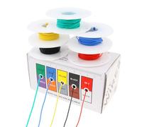 DiGiYes 30 AWG Stranded Electrical Wire 600V 30 Gauge Tinned Copper Wires Flexible Silicone Electric Hook Up Wire Kit 5 Colors 32.8ft/10m Each