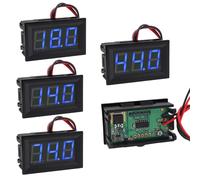 DiGiYes 5 Pack DC 5-120V Digital Mini Voltmeter 2 Wire 0.56 inch LED Display Panel for Motorcycle Battery Monitor (Blue)