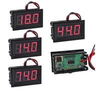 DiGiYes 5 Pack DC 5-120V Digital Mini Voltmeter 2 Wire 0.56 inch LED Display Panel for Motorcycle Battery Monitor (Red)