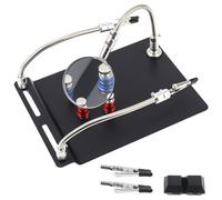 DiGiYes Magnetic Helping Hands Soldering Station with 4 Magnetic PCB Board Clamping Column,3X Magnifying Glass,2 Flexible Arms Magnifier and Third Hand Soldering Tool for Electronic Repair