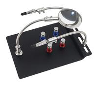 DiGiYes Magnetic Helping Hands Soldering Station with 4 Magnetic PCB Board Clamping Column,3X Magnifying Glass,2 Flexible Arms Magnifier and Third Hand Soldering Tool for Electronic Repair