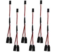 DiGiYes Servo Extension Cable, 6Pcs 15cm Male to 4 Female Y Harness Connector JST Plug Splitters Servo Cord Wire Fit for Futaba JR RC Car or Airplanes (1 Male to 4 Female)