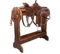 DigNew Large Wood Saddle Rack with Curved Top Surface,Bridle Rack & Heavy-Heavy Duty Saddle Stand,Suitable for Displaying Trophy Tack at Home,Walnut