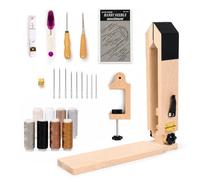 DigNew Upgraded Leather Stitching Pony Kit with Dual Bases, Professional Stitching Pony with Quick Screw Clamp, 40mm Jaw Opening, Heavy-Duty Stitching Horse for Hand Sewing Belts, Bags, and Wallets