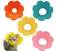 DIGNFENG Pack of 4 Cat Protective Collars, Soft Collar, Cat Collar, Anti Bite Collar, Lick Protection, Soft Collar for Cats, Protective Collar, Medical Collar After Surgery, Cat Collar, S