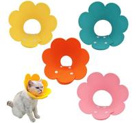 DIGNFENG Pack of 4 Soft Cat Protective Collars, Anti Bite & Lick Protection Cervical Collar, Medical Protective Collar After Surgery, Soft Cat Collar for Cats, Size M