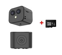 DIGNIFE Action Camera, 4K Mini Camera Wireless Micro Dual Surveillance Cam IP Hotspot Night Vision Smart Home Sports Monitor Built-in Battery(Camera add 16G)