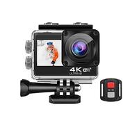 DIGNIFE Action Camera, Action Camera 4K 60FPS 24MP 2.0 Touch LCD Dual Screen Remote Control WiFi Waterproof Helmet Go Sports Video Recorder(Option 4)