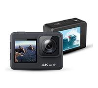 DIGNIFE Action Camera, Anti-shake 4K 60fps WiFi Outdoor Action Camera 4K, Waterproof Pro Touch Dual Screen, 24MP170D Helmet Video Recording Camera(With Remote Control)