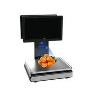 DIGNIFE Cash Registers, Dual 15'' Screen Cash Register Retail PC Based Scale with Thermal Label Printer Touch Panel