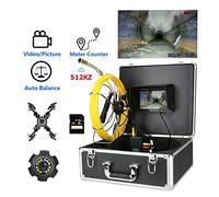 DIGNIFE Sewer Inspection Camera, Sewer Camera 30M Sewer Pipe Inspection Video Camera With Meter Counter Auto Self Leveling 512HZ Transmitter Pipe Locator 7 Inch DVR Monitor(50m)