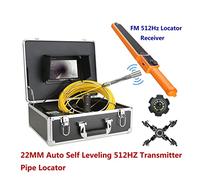 DIGNIFE Sewer Inspection Camera, Sewer Camera IP68 HD Sewer Pipe Inspection Video Camera With Auto Self Leveling Sewer Camera With 7inch Monitor 22MM 512HZ Pipe Locator 12PCS LED Lights(30m)