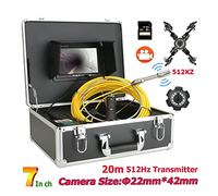 DIGNIFE Sewer Inspection Camera, Sewer Camera With 7inch Monitor 20M/30M/40M/50M DVR 512hz Transmitter Built-in Camera Pipe Sewer Drain Inspection System Kit With 12PCS LED Lights(40 m)