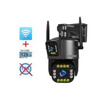 DIGNIFE Surveillance Camera, 8K Camera Outdoor 20X Zoom Four Lens Dual Screen Security Cam PTZ CCTV Monitor Auto Tracking Surveillance Camera(4K No Zoom Add 128G)