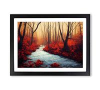 Dignified Autumn Forest Framed Print | A4 Black Framed Wall Art | Ready to Hang | Modern Landscape Picture | Living Room Bedroom Lounge Office