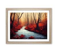 Dignified Autumn Forest Framed Print | A4 Oak Framed Wall Art | Ready to Hang | Modern Landscape Picture | Living Room Bedroom Lounge Office