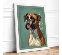 Dignified Boxer Framed Wall Art Print A4 White