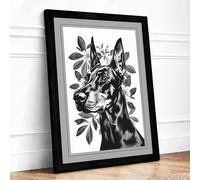 Dignified Companion Botanical Framed Wall Art Print A2 (59.4×42cm) Black, Wall Decor for Living Room, Bedroom, Office & Home, Ready to Hang, Art Gift