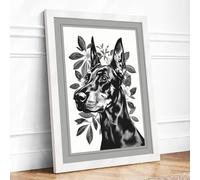 Dignified Companion Botanical Framed Wall Art Print A3 (42×29.7cm) White, Wall Decor for Living Room, Bedroom, Office & Home, Ready to Hang, Art Gift