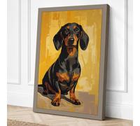 Dignified Dachshund Modern Canvas Wall Art Print 30x20 Inch (76 x 51 cm)
