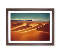 Dignified Desert Framed Print | A2 Walnut Framed Wall Art | Ready to Hang | Modern Landscape Picture | Living Room Bedroom Lounge Office