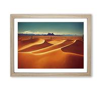 Dignified Desert Framed Print | A4 Oak Framed Wall Art | Ready to Hang | Modern Landscape Picture | Living Room Bedroom Lounge Office