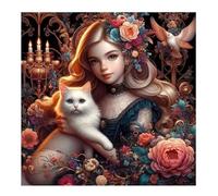 Dignified Girl Cat 200 Piece Jigsaw Puzzles for Adults and Kids, Impossible Puzzle, Jigsaws 200 pieces for adults Gifts, Difficult jigsaw puzzles for The Whole Family