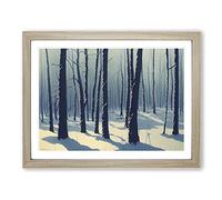 Dignified Winter Forest Framed Print | A2 Oak Framed Wall Art | Ready to Hang | Modern Landscape Picture | Living Room Bedroom Lounge Office