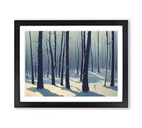 Dignified Winter Forest Framed Print | A4 Black Framed Wall Art | Ready to Hang | Modern Landscape Picture | Living Room Bedroom Lounge Office