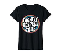 Dignity Respect Care Social Worker Social Work T-Shirt, Women, Black, 3X-Large