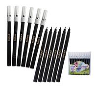 DIGNO SketchStic Felt Tip Pens, BLACK, Pack of 12, Fibre Felt Tip Colour Pens, Write Draw Sketch Mark, Perfect for School Office Home Everyday Use