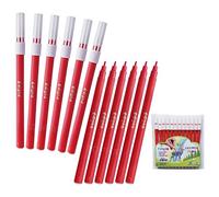 DIGNO SketchStic Felt Tip Pens, RED, Pack of 12, Fibre Felt Tip Colour Pens, Write Draw Sketch Mark, Perfect for School Office Home Everyday Use