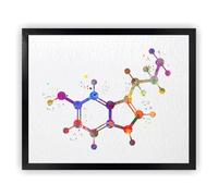 Dignovel Studios 11X14 Unframed Serotonin Molecule Medical Art Watercolor Art Print Happiness Molecule Symbol Biology Chemistry Wall Hanging Decor DN881