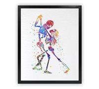 Dignovel Studios 8X10 Unframed Skeleton Couple Dance Ghost Dancing Nightmare Skulls Day of the Dead Halloween Christmas Watercolor Art Print Poster Wall Art Nursery Kids Office Home Decor DN575