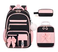 DIGOBAY Backpack for Girls, Black-pink, L, Modern