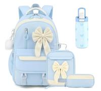 DIGOBAY Bows Backpack, Blue, 17.71 H x 12.60 D x 8.26 W inches, Cute