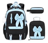 DIGOBAY Bows Backpack, Dark Blue, 17.71 x 12.60 x 8.26 inches, Cute