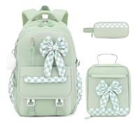 DIGOBAY Bows Backpack, Green, 17.71 x 12.60 x 8.26 inches, Cute