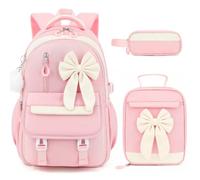 DIGOBAY Bows Backpack, Pink, 17.71 x 12.60 x 8.26 inches, Cute